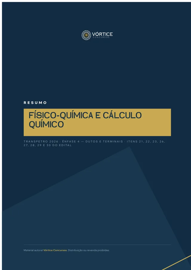 Capa do resumo 12, Físico-Química e Cálculo Químico